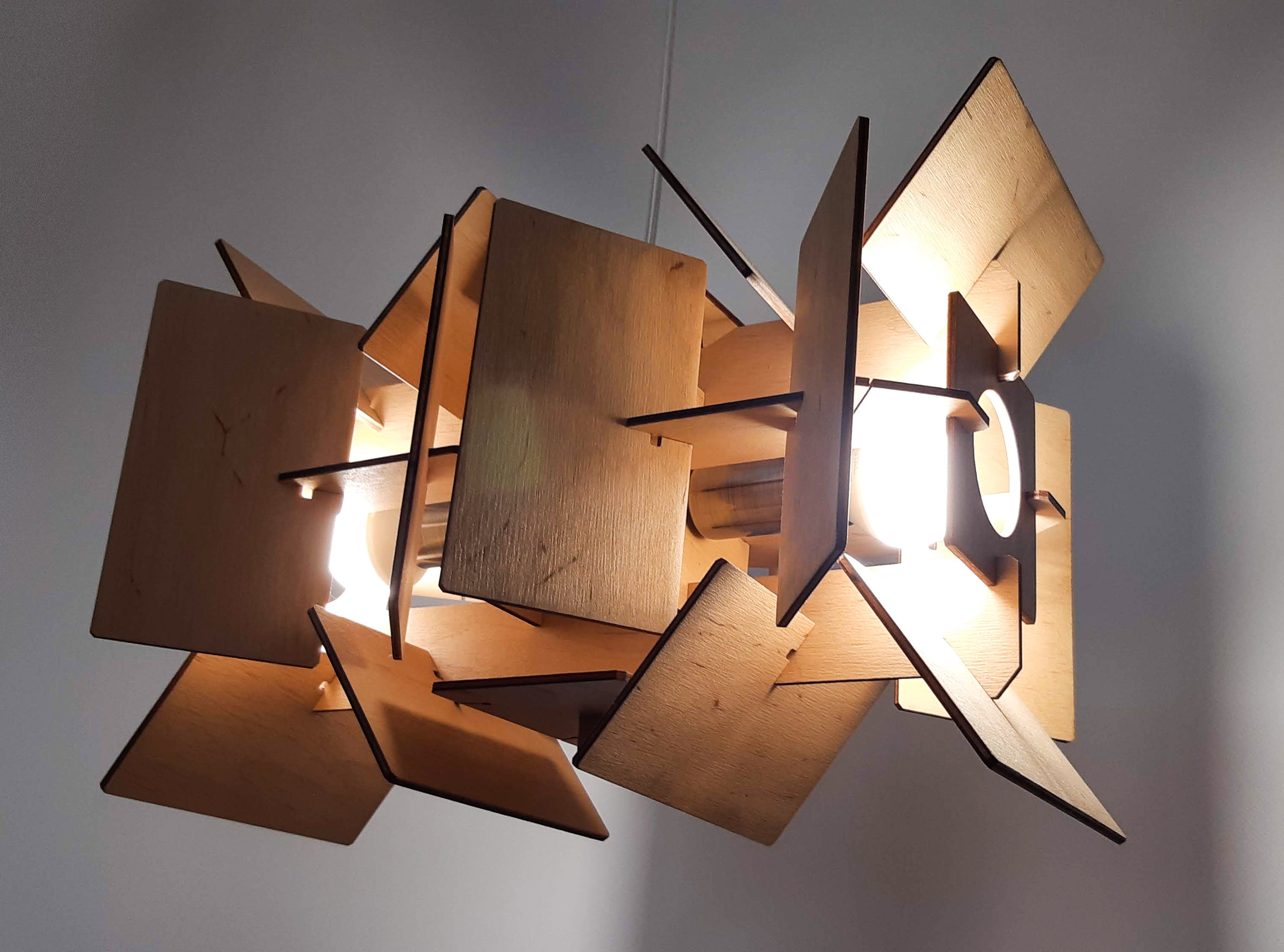Suspended plywood lamp