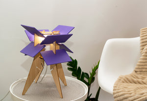 Purple Wood Desk Lamp