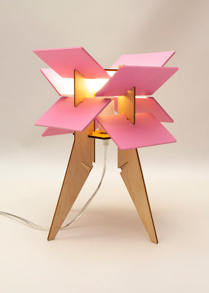 Pink Wood Desk Lamp