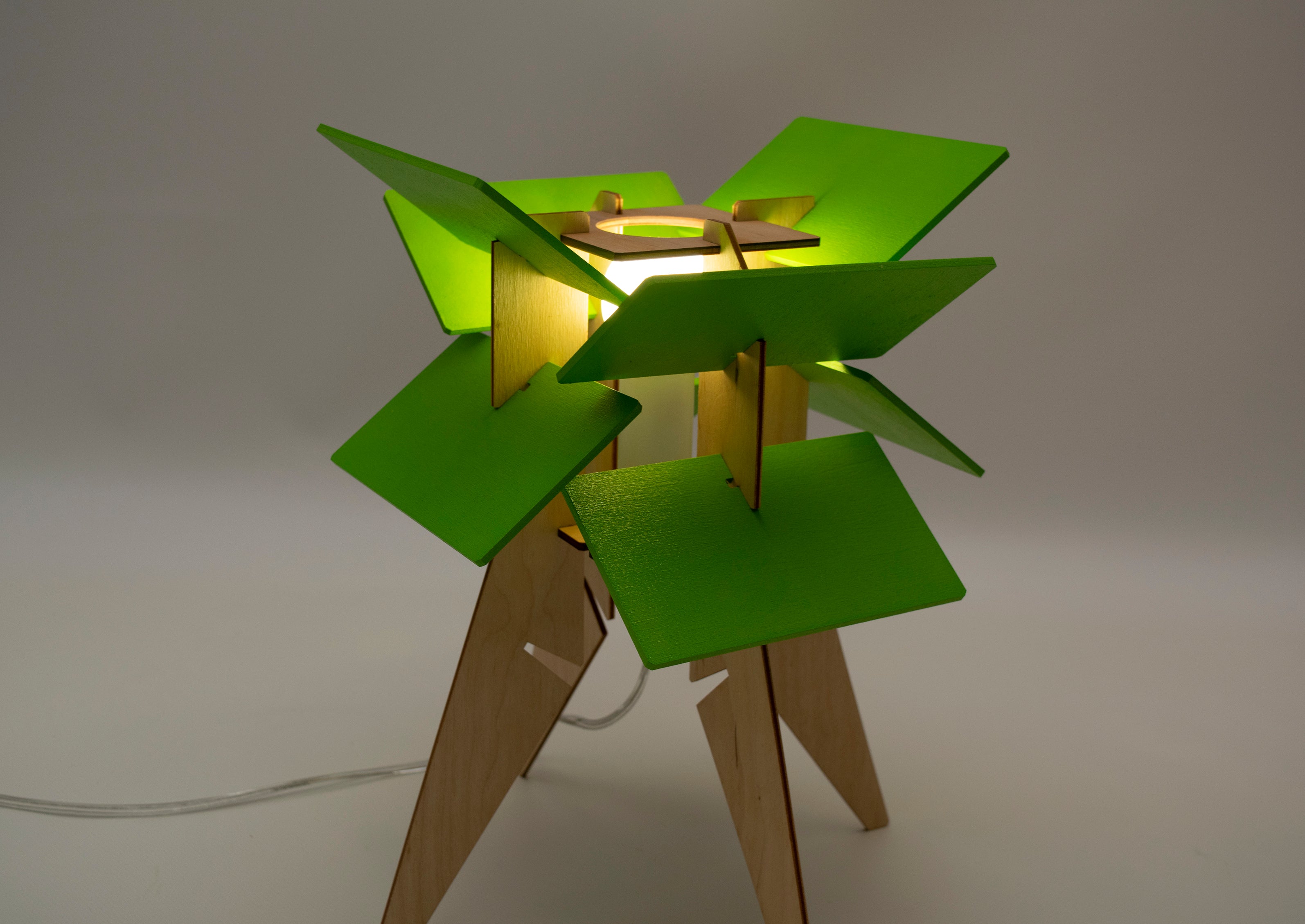 Green Wood Desk Lamp