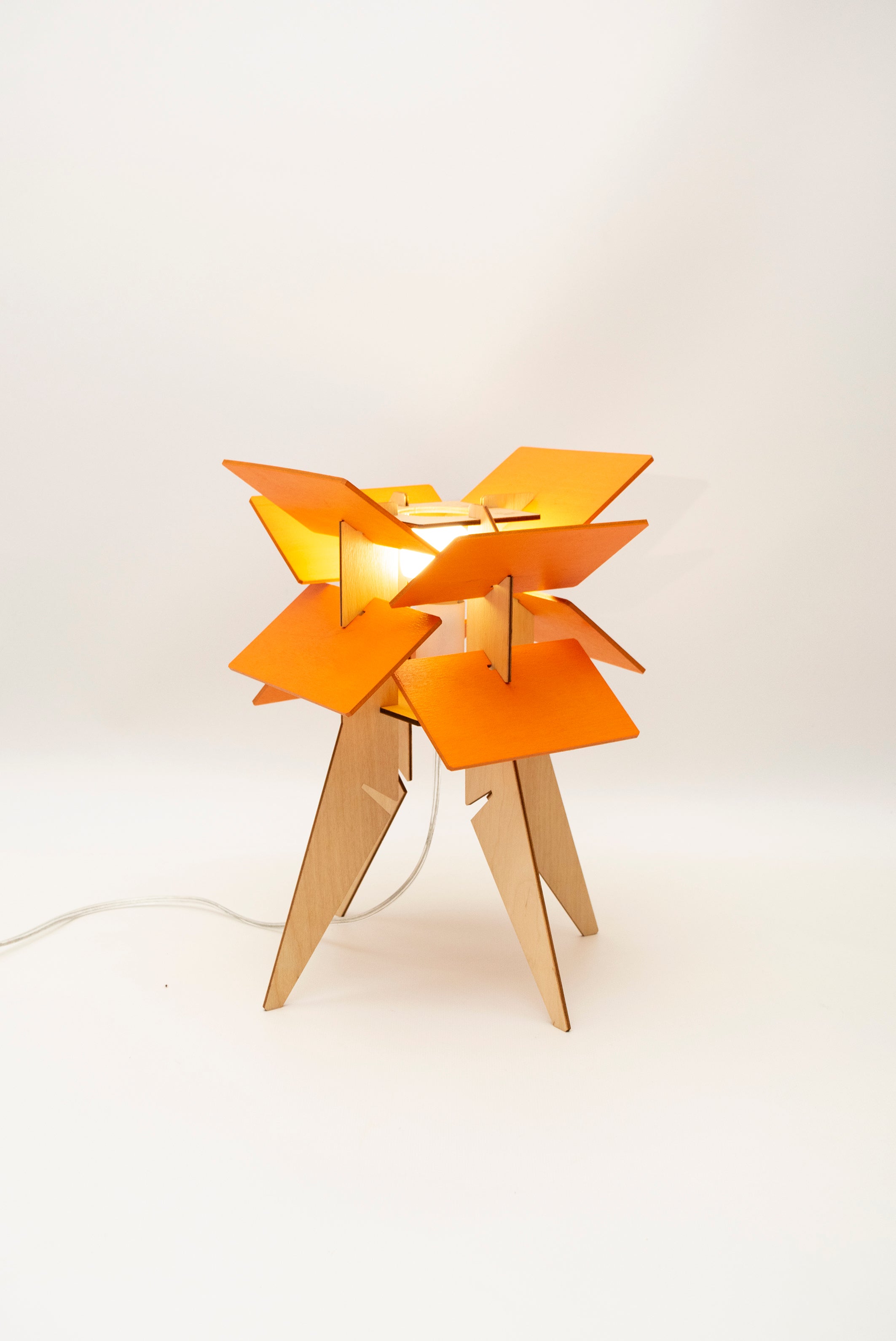 Orange Wood Desk Lamp